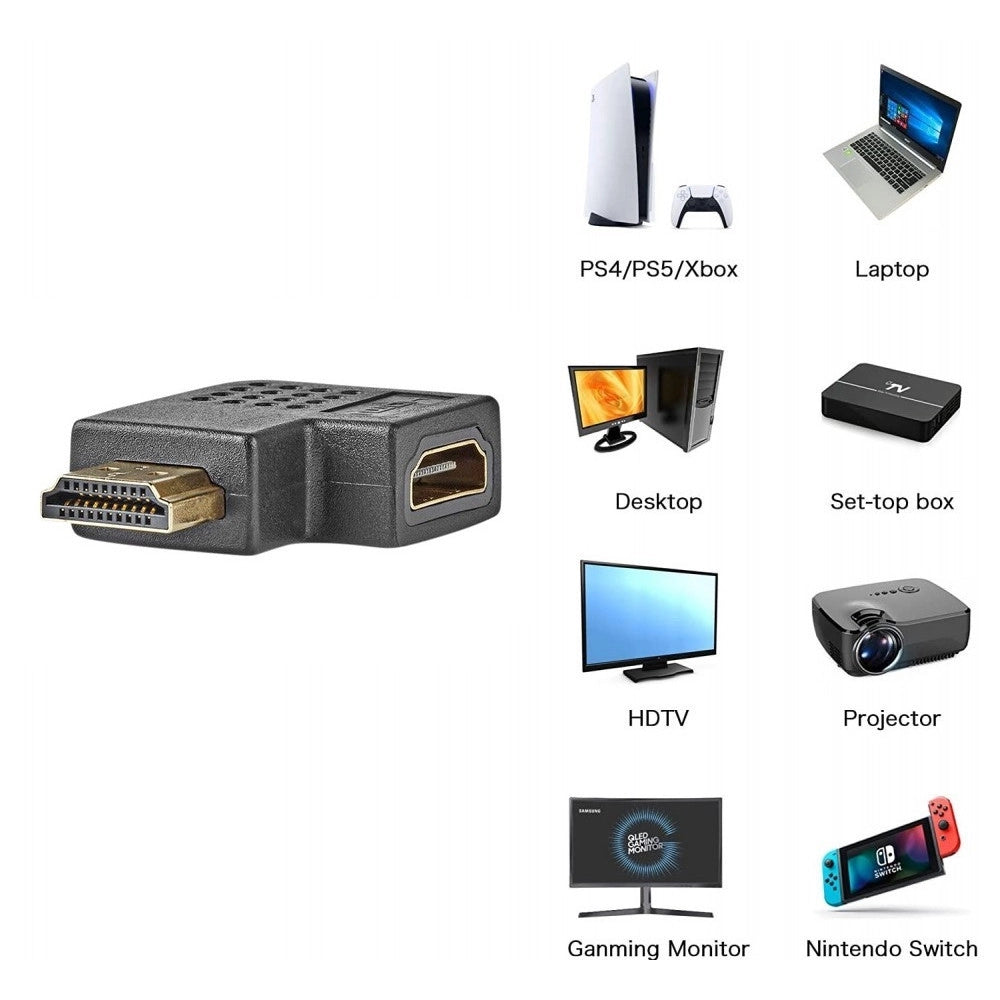 Trade Shop - Connettore Adattatore Hdmi Maschio/femmina Angolato Piatto Convertitore Video C-061 -