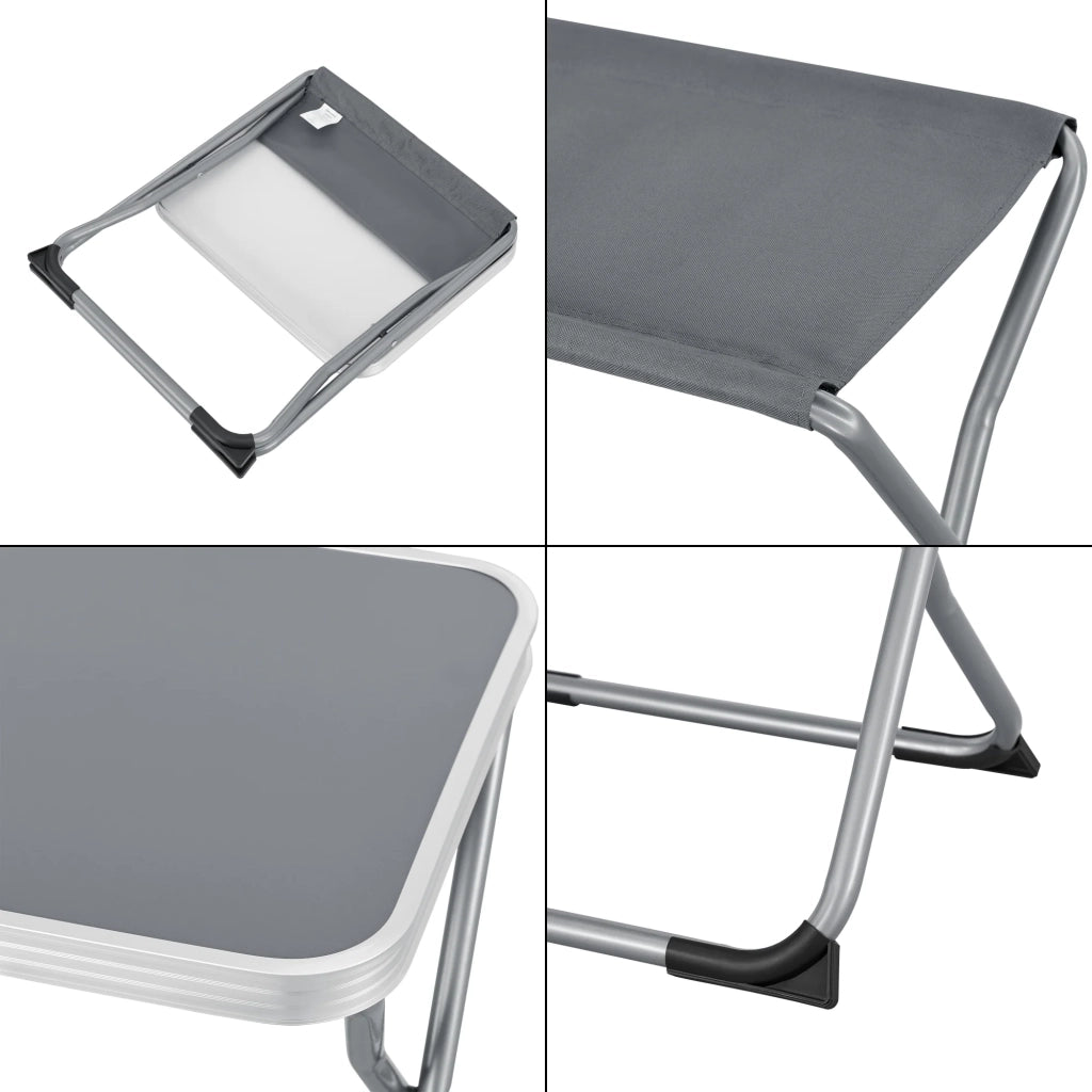 Sgabello e tavolo da campeggio 2 in 1 Barete 47 x 47 x 37 cm grigio 03_0011105