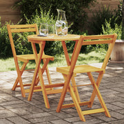 Set Bistro Pieghevole 3 Pezzi in Legno Massello Acacia