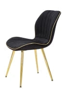 Sedia Paris Space Nera /Gold Set 2 Pz cm 46X58X77