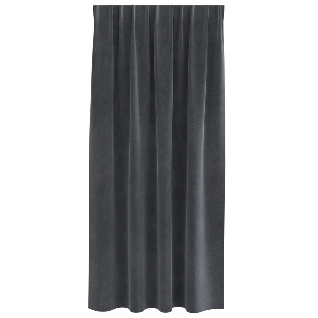 Tende oscuranti  con nastro superiore 2 pz Grigio chiaro in velluto