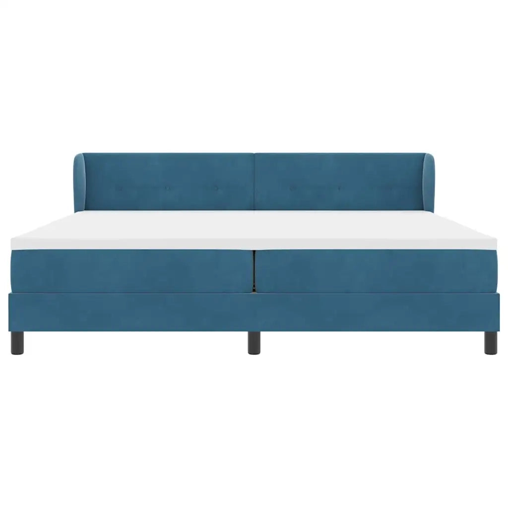 Letto a molle con testiera Blu scuro 200 x 200 cm Velluto 3340410