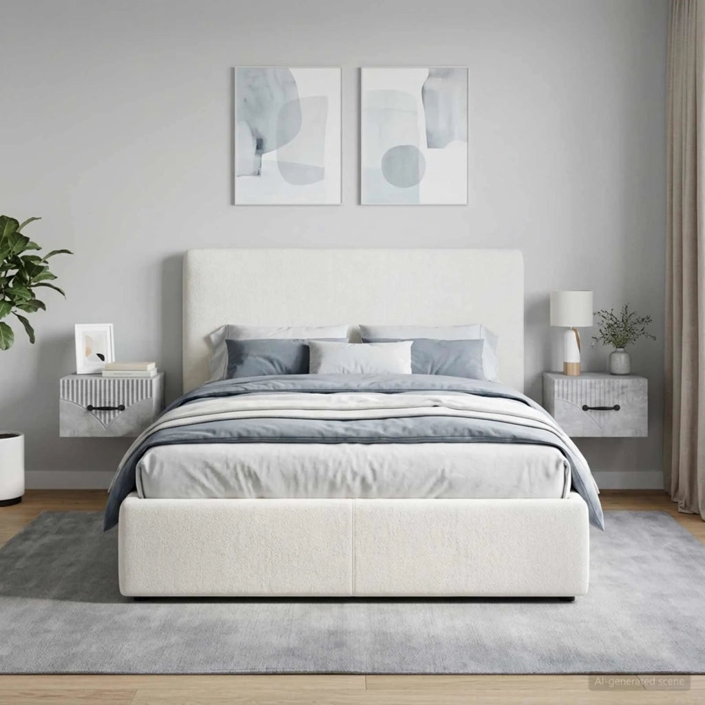 Mobiletto da notte a muro 2 pz Grigio Cemento 34,5 x 33 x 20 cm 898942