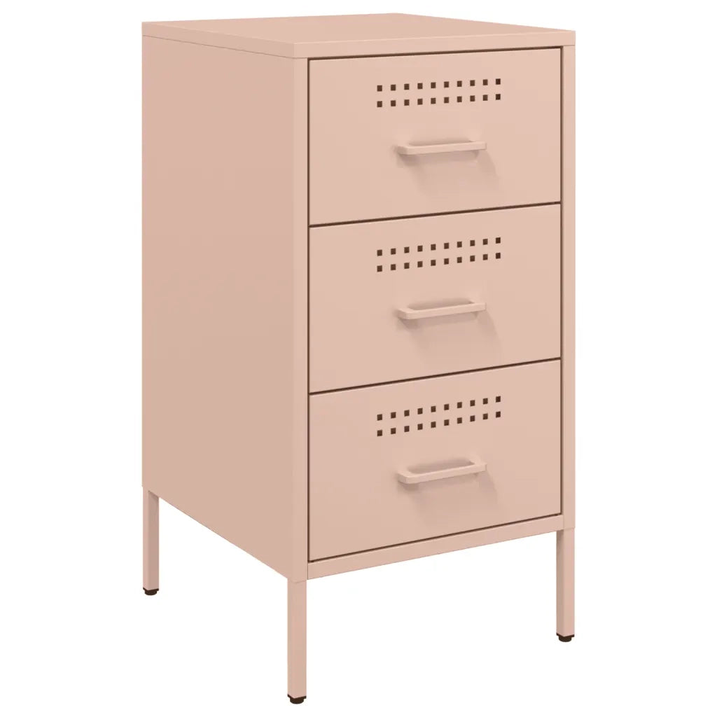 vidaXL Comodino Rosa 36x39x68 cm in Acciaio