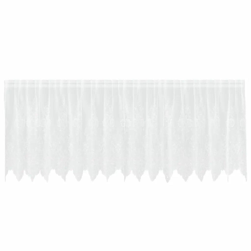 vidaXL Tende con tende Floreale Bianco 400 x 80 cm Poliestere