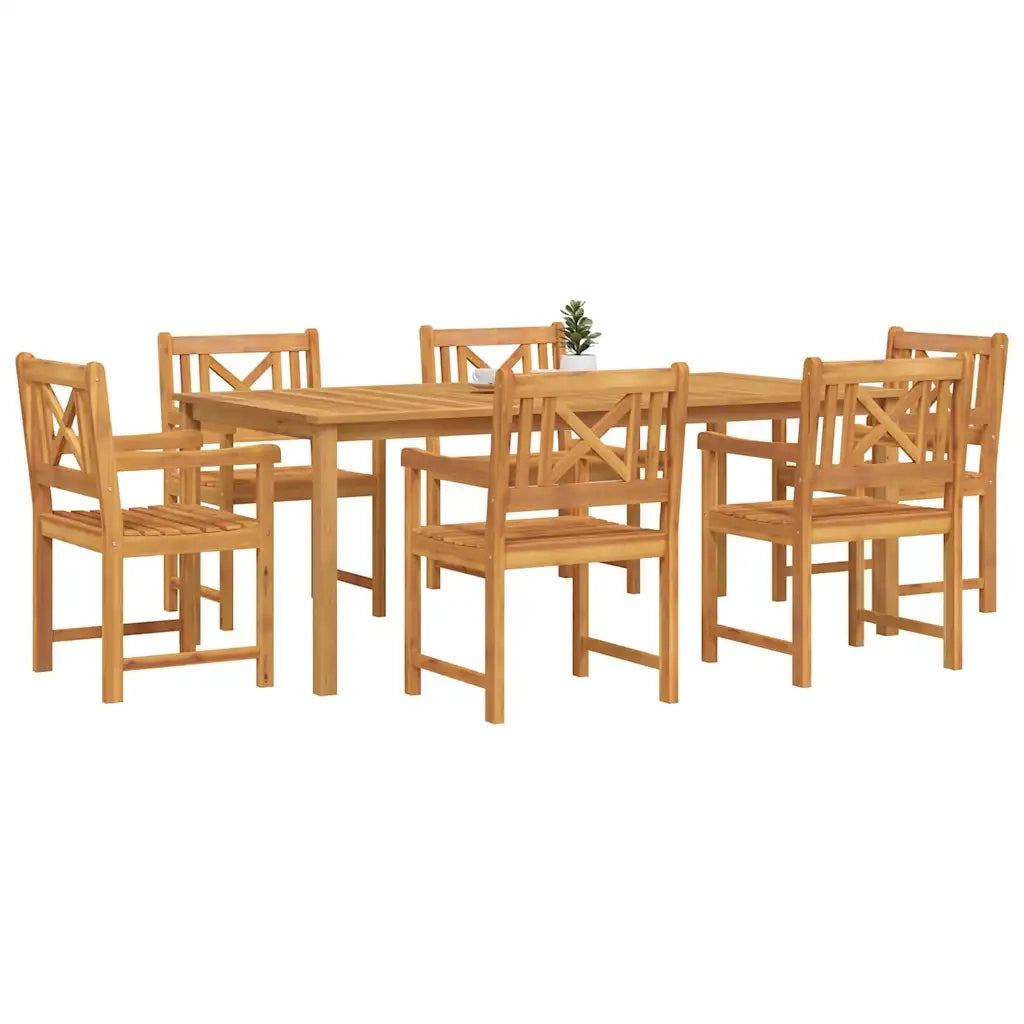 vidaXL Set da Pranzo per Giardino 7 pcs Marrone