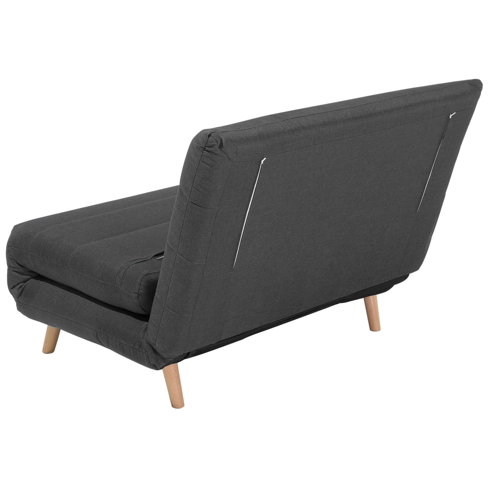 Divano letto piccolo in tessuto grigio scuro 1 posto letto pieghevole senza braccioli scandinavo