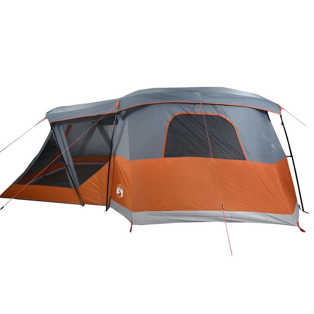 Tenda da Campeggio con Portico 4 Persone-Tenda per Escursionismo Arancione Impermeabile 749559