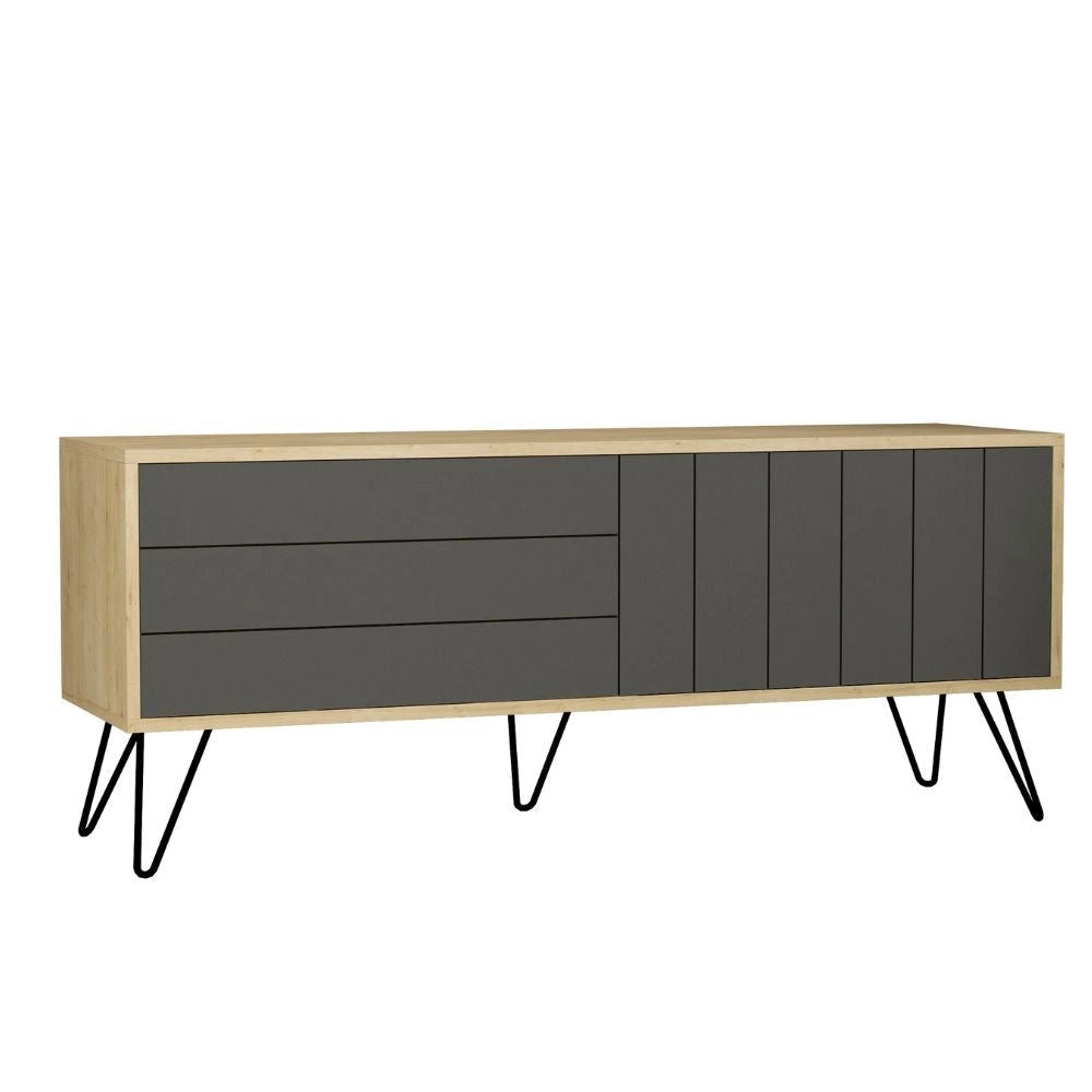 Mobile TV 2 Ante 3 Ripiani 57x139x36 cm in MDF Piccadilly Antracite