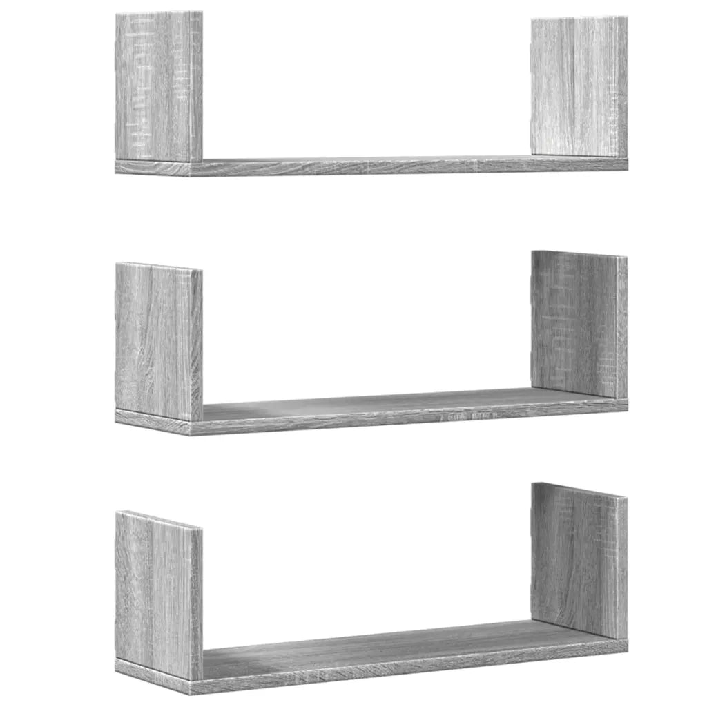 2 pz Mensole a Parete | Scaffale Parete | Ripiano a parete Grigio Sonoma 58x18x18 cm in Truciolato