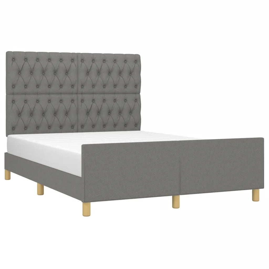 Giroletto senza Materasso Grigio Scuro 140x190 cm Tessuto 3125293