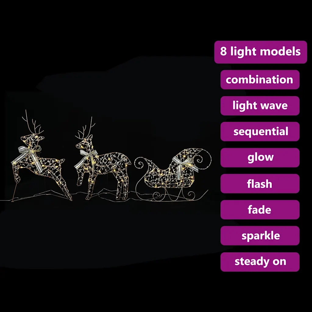 Renne LED con 60 LED 3 pcs Bianco caldo PET