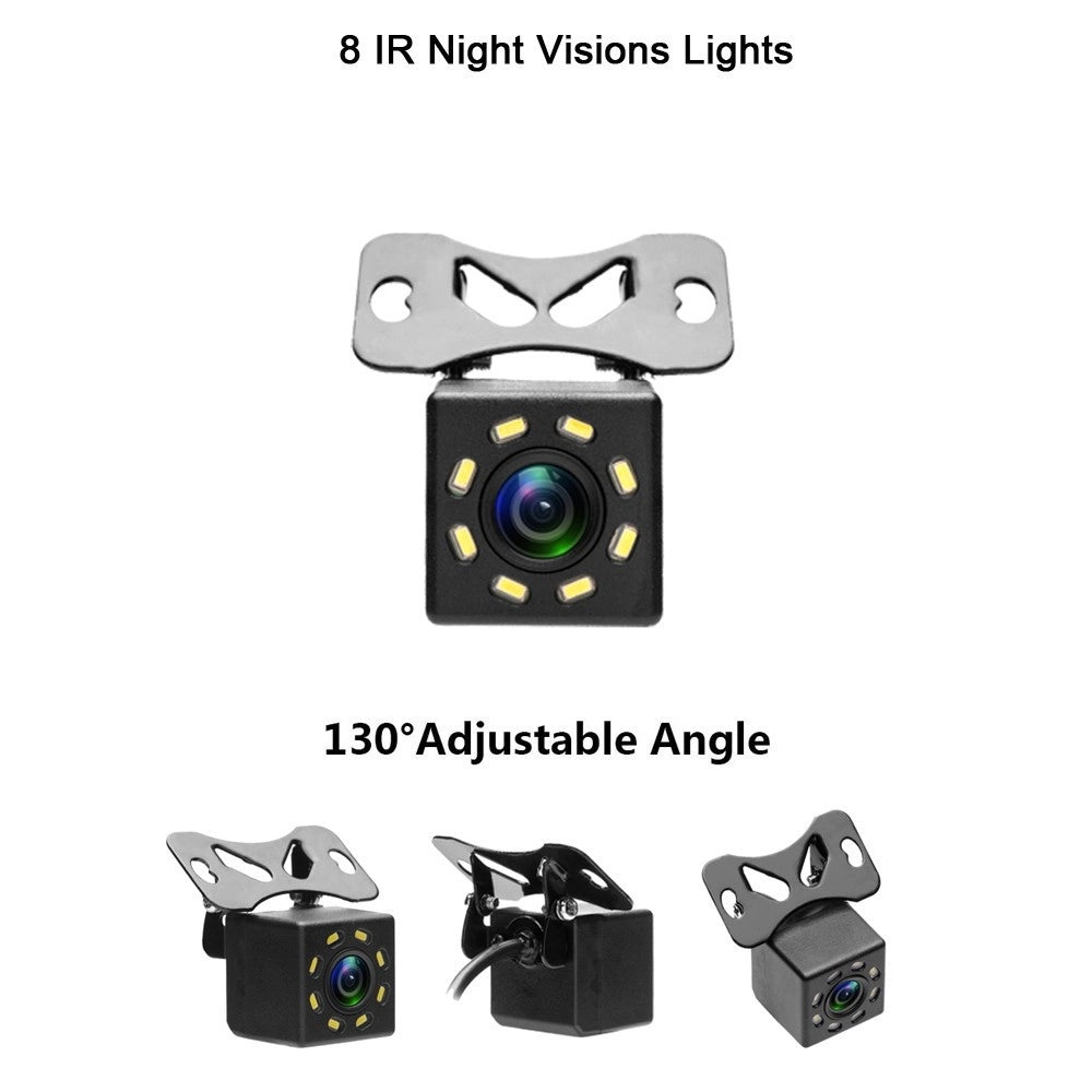 Trade Shop - Camera Telecamera Retromarcia Auto Camper 8 Led 170° 420tvl Con Staffa -