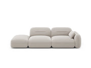Cosmopolitan Design - Divano modulare sinistro "Sydney" 3 posti in velluto beige chiaro 