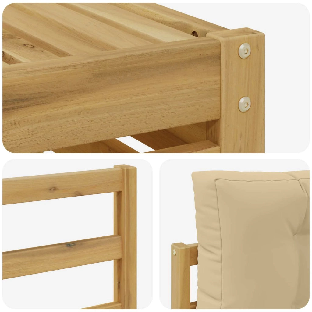 Set di divani da esterno 5 pz Bianco e Beige 3389988