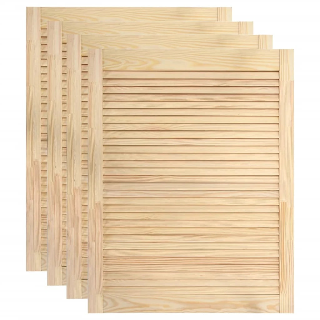 Set di 4 ante a persiana in legno massello di pino ante per armadi ante per scaffali rivestimento per armadio guardaroba 61,5 x 39,4 cm 02_0003917