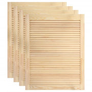 Set di 4 ante a persiana in legno massello di pino ante per armadi ante per scaffali rivestimento per armadio guardaroba 61,5 x 39,4 cm 02_0003917