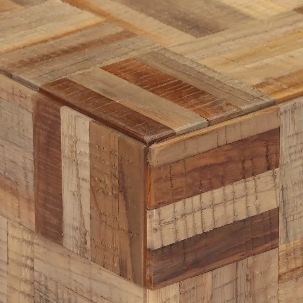 Tavolino da Salotto Grigio 55x55x40cm Massello Teak di Recupero 358521
