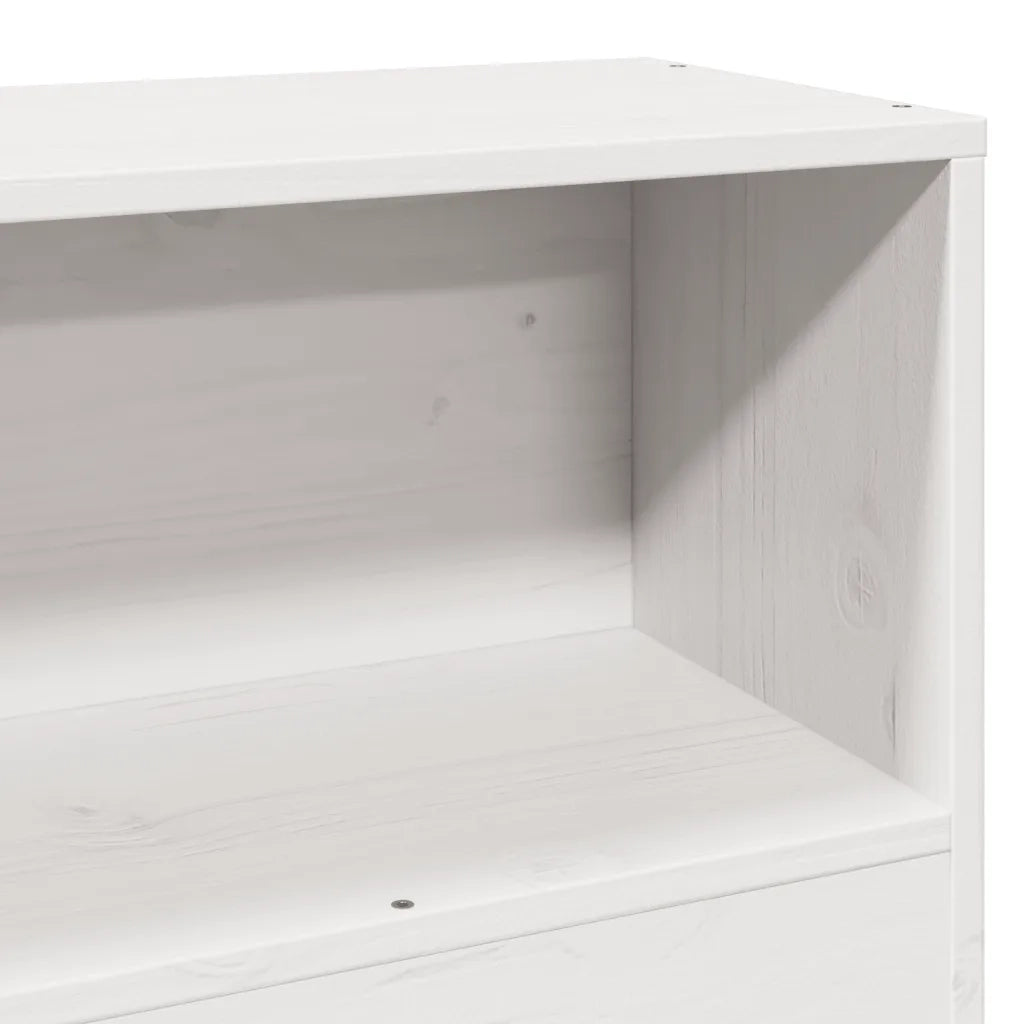 Letto Libreria senza Materasso Bianco 75x190 cm Legno Massello
