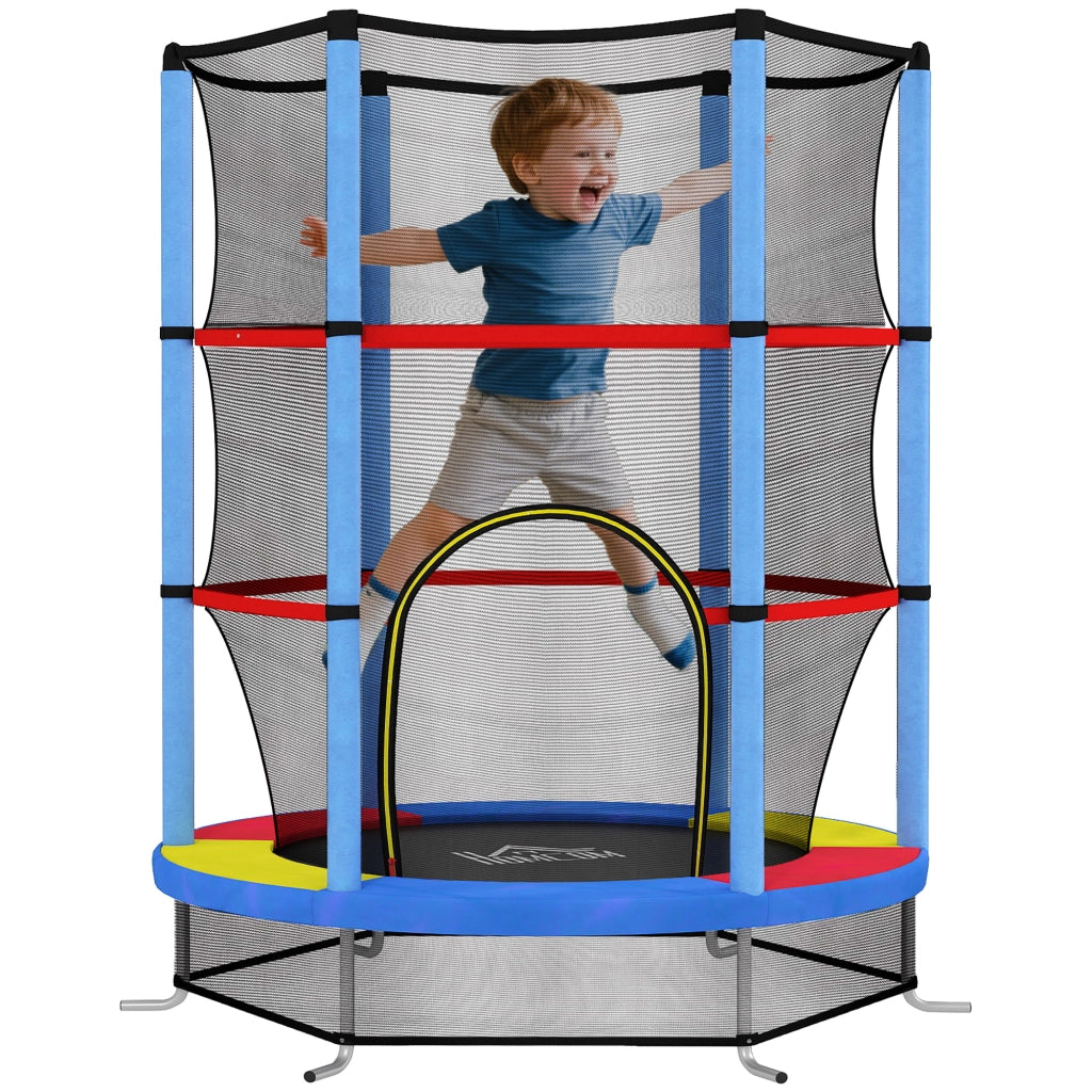 Trampolino Elastico per Bambini con Rete di Sicurezza ¨C Zephmum ¨C ?140x190 cm Multicolore