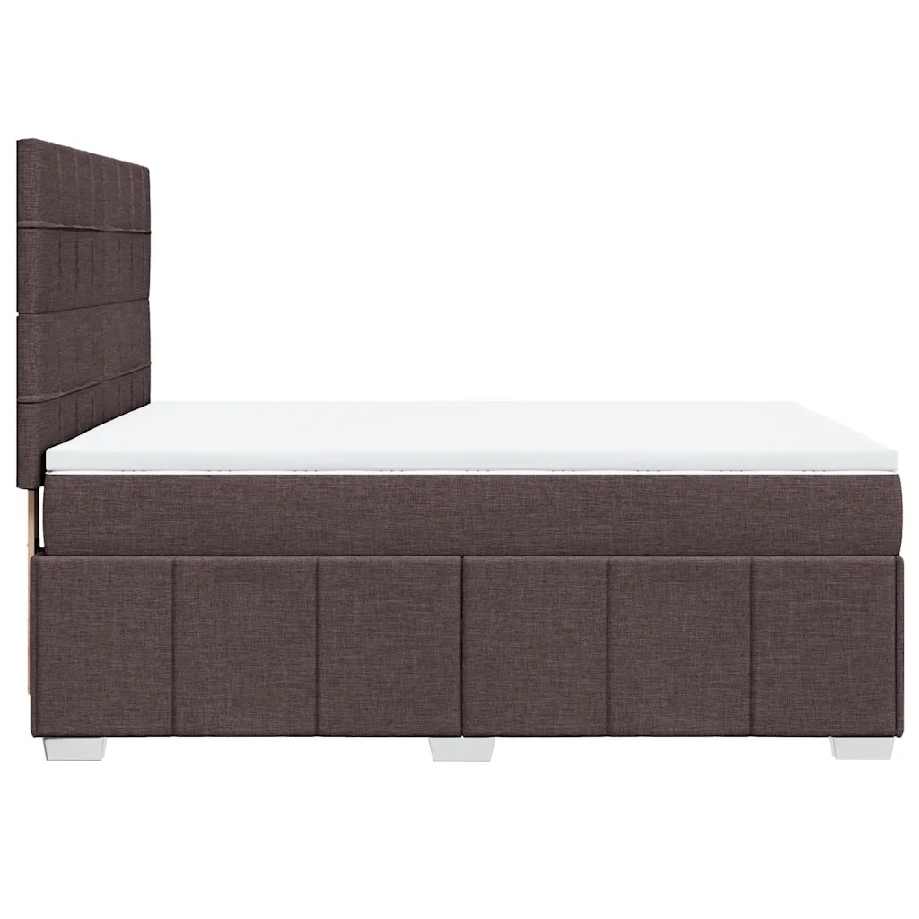 Giroletto a Molle con Materasso Marrone Scuro 160x200cm Tessuto 3291722