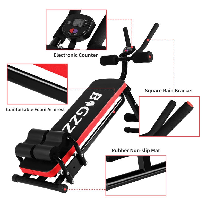 Panca Addominale Pieghevole, Panca Addominale Flessibile 5 in 1 , Attrezzatura per Fitness Verticale Multifunzionale Completamente Compatta