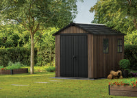 Casetta Box da Giardino Keter Apex 759/975 in Resina Effetto Legno Noce