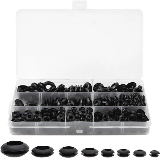 Set di anelli in gomma - 260 pezzi assortimento 7 misure O-ring set di chiusura per cavi installazione elettrica auto.