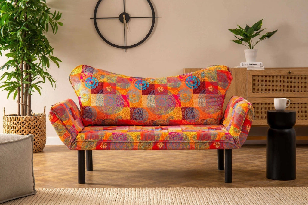 Hone, Divano Letto 2 Posti Contenitore, 150x65 cm Multicolore