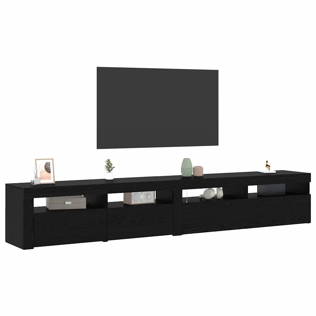 Mobile TV 2 pcs Rovere Nero 240 x 35 x 40 cm Legno multistrato 3332491