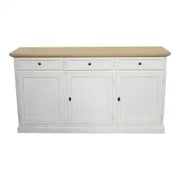 Credenza madia buffet Shabby chic 3 ante mod Martini bicolore bianca e naturale