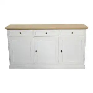 Credenza madia buffet Shabby chic 3 ante mod Martini bicolore bianca e naturale