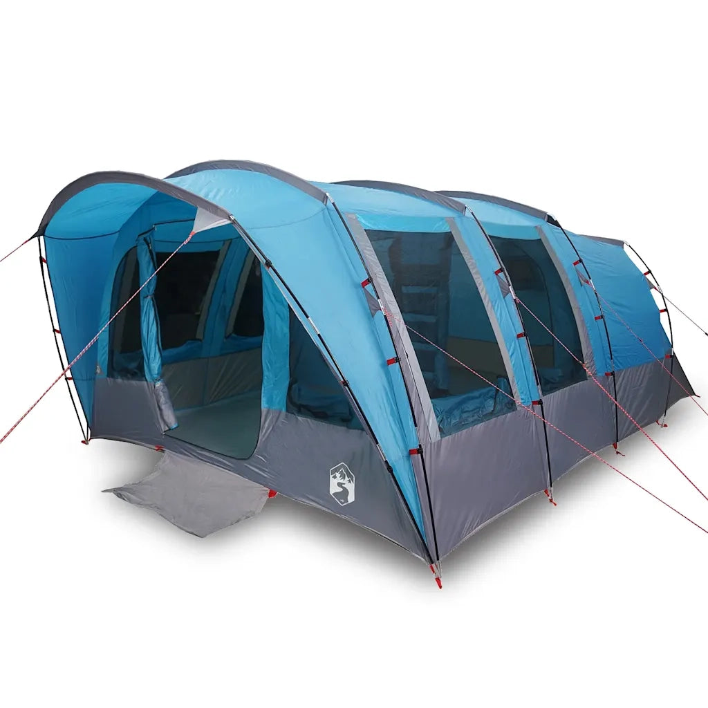 Tenda Familiare a Tunnel per 8 Persone Blu Impermeabile