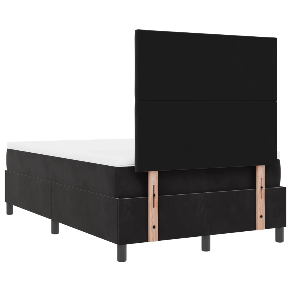 Letto a Molla con Materasso e LED Nero 120x190 cm Velluto