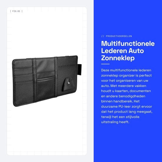 Organizzatore multifunzionale per auto - Pelle PU - 15x29 cm - Nero