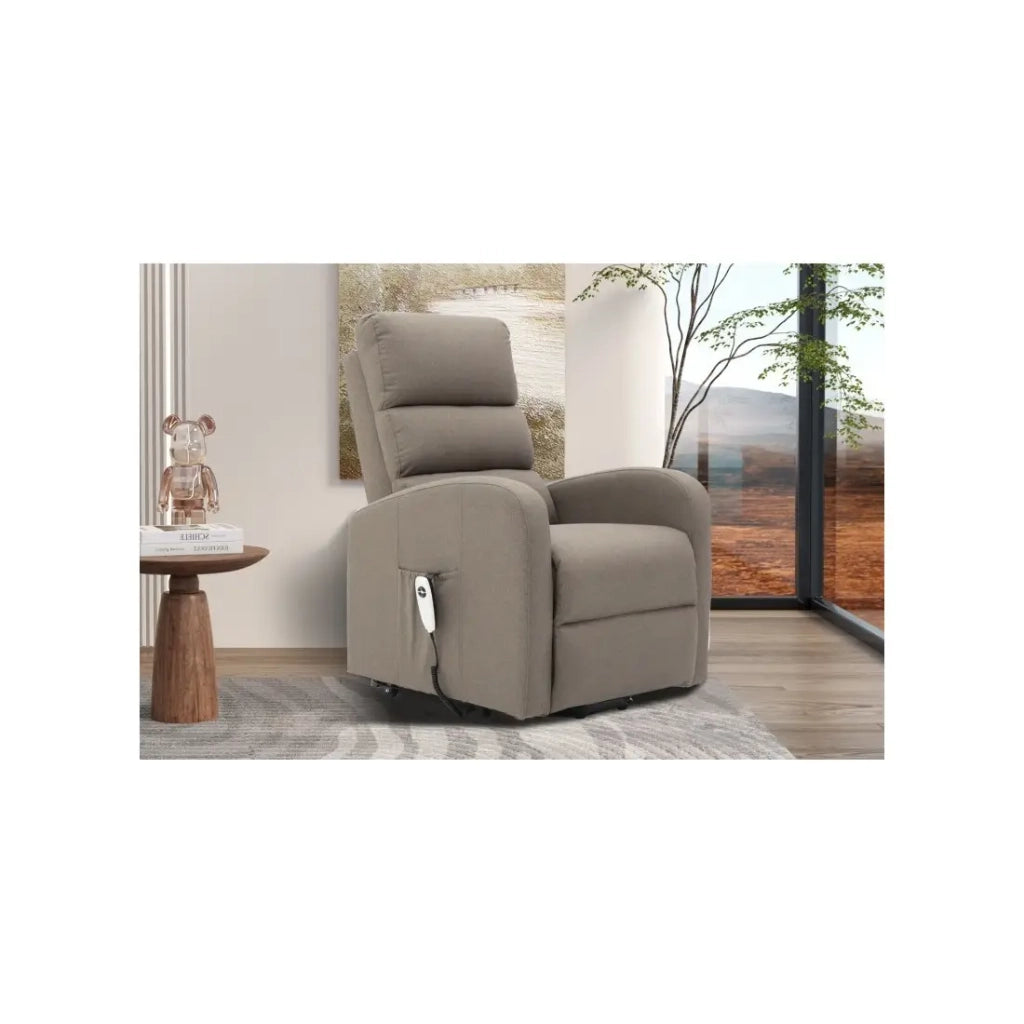 Poltrona relax reclinabile elettrica SYDNEY Tessuto Taupe