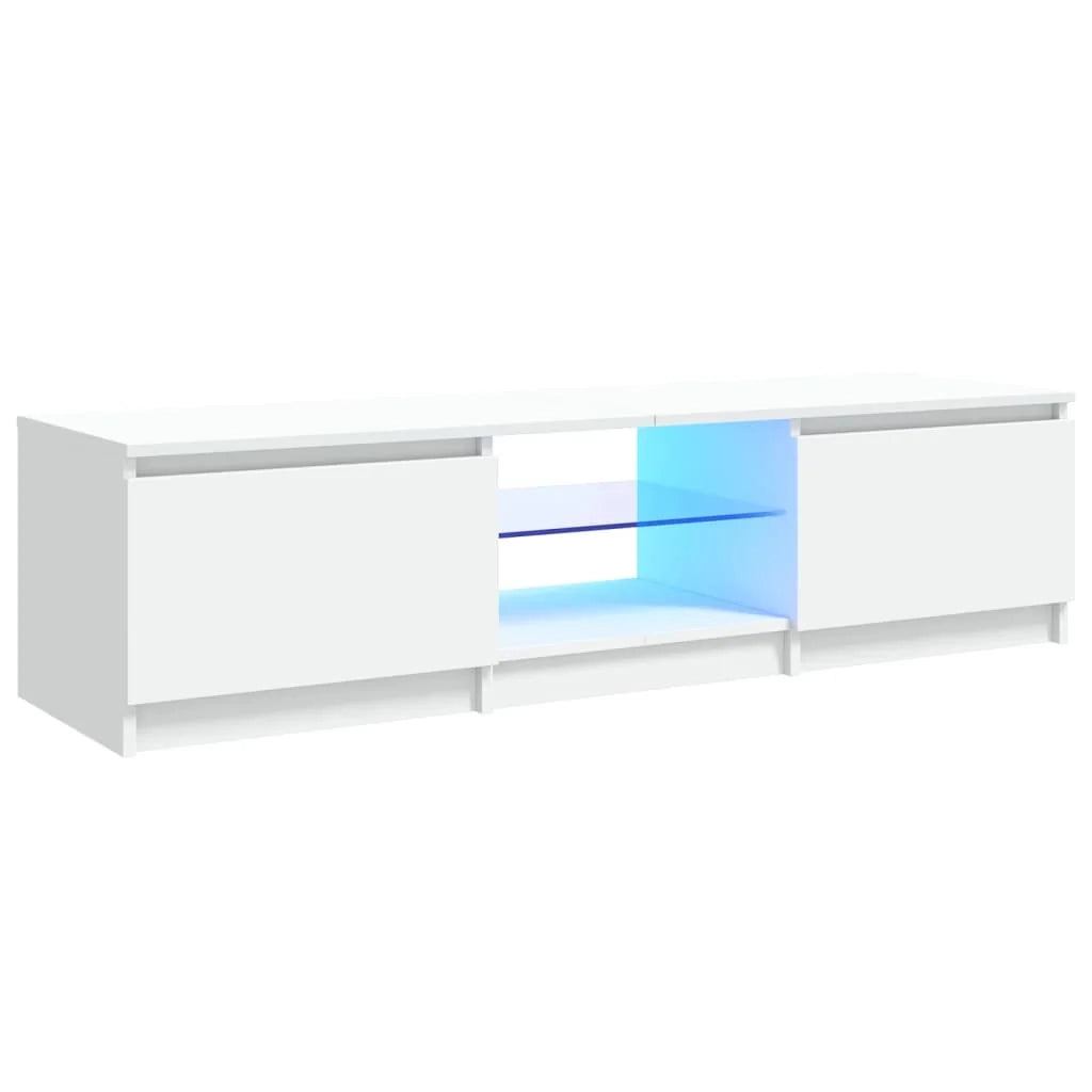 Mobile TV multimediale scaffale TV credenza mobile TV sala da pranzo soggiorno camera da letto con luci LED 140 x 40 x 35,5 cm bianco 02_0026533