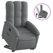 Poltrona | Sedia Relax Alzapersona Reclinabile Grigio Scuro in Tessuto