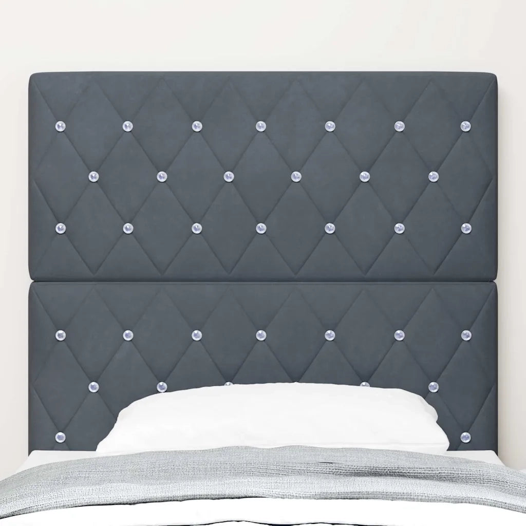 Testiera-Testata-Testiera Decorativa Grigio scuro 100 cm Pelle Sintetica 649335