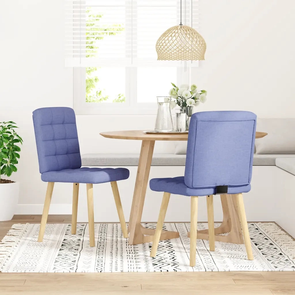 Sedie da Pranzo 2 pz Blu Jeans in Tessuto 4101101