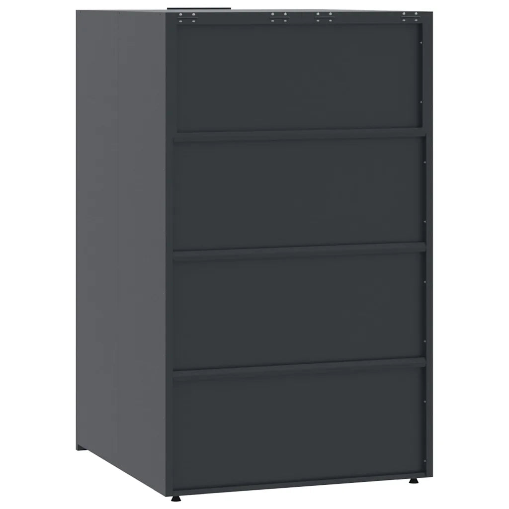 Copribidone con Ruote 5 Bidoni Antracite 345x79x117cm Acciaio 3279985