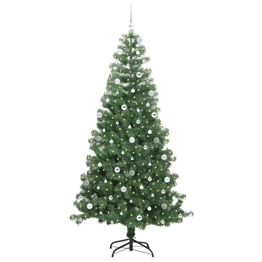 Albero di Natale con 300 LED con supporto Verde 240 cm PVC 3396403