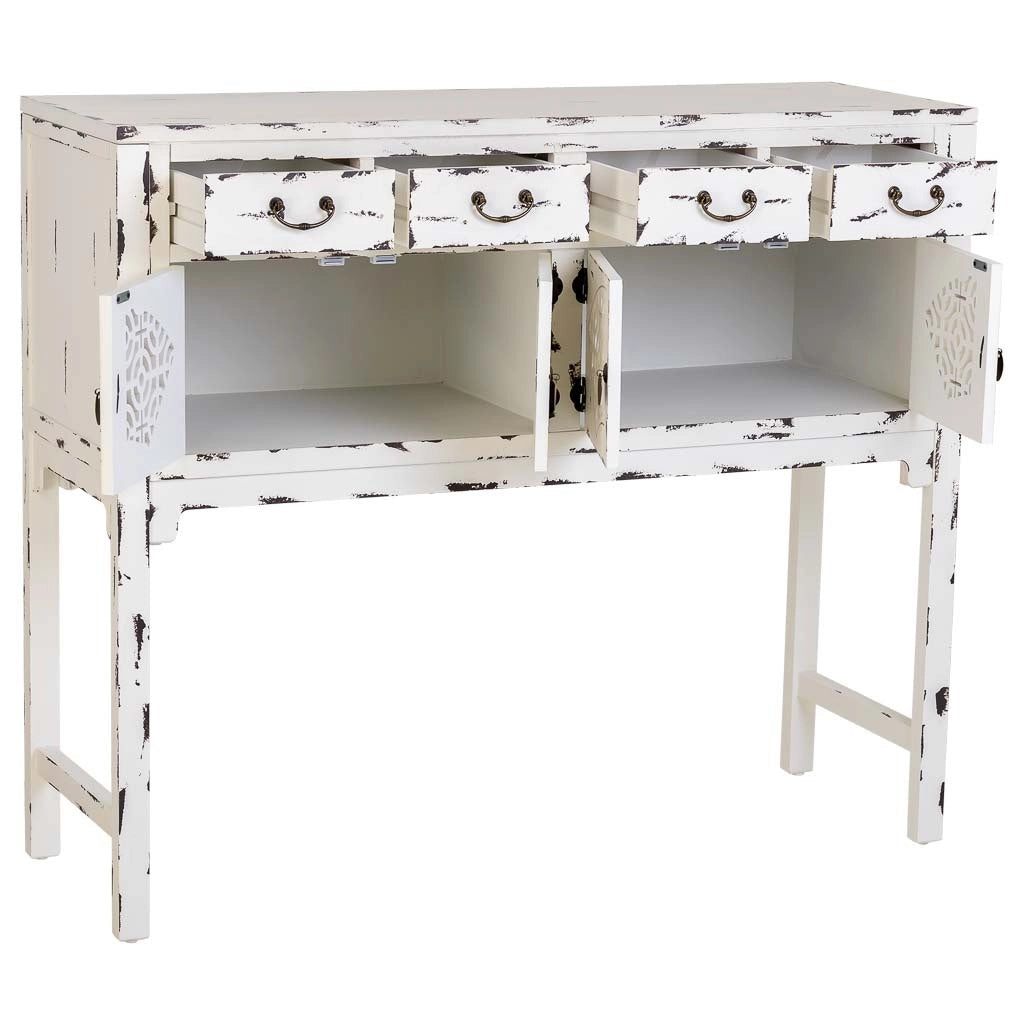 Console in legno laccato bianco 120x40x102h cm
