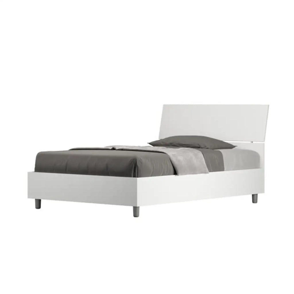 Letto una piazza e mezza senza rete 120x190 testata inclinata bianco frassino Demas