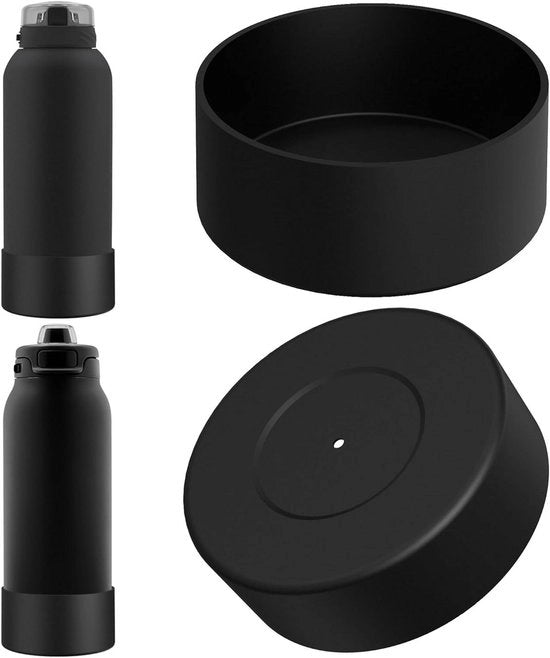 Protezione anti-slip per bottiglie - Bumper in silicone - 2 pezzi - Idoneo per bottiglie da 1130 ml - Modello nero.