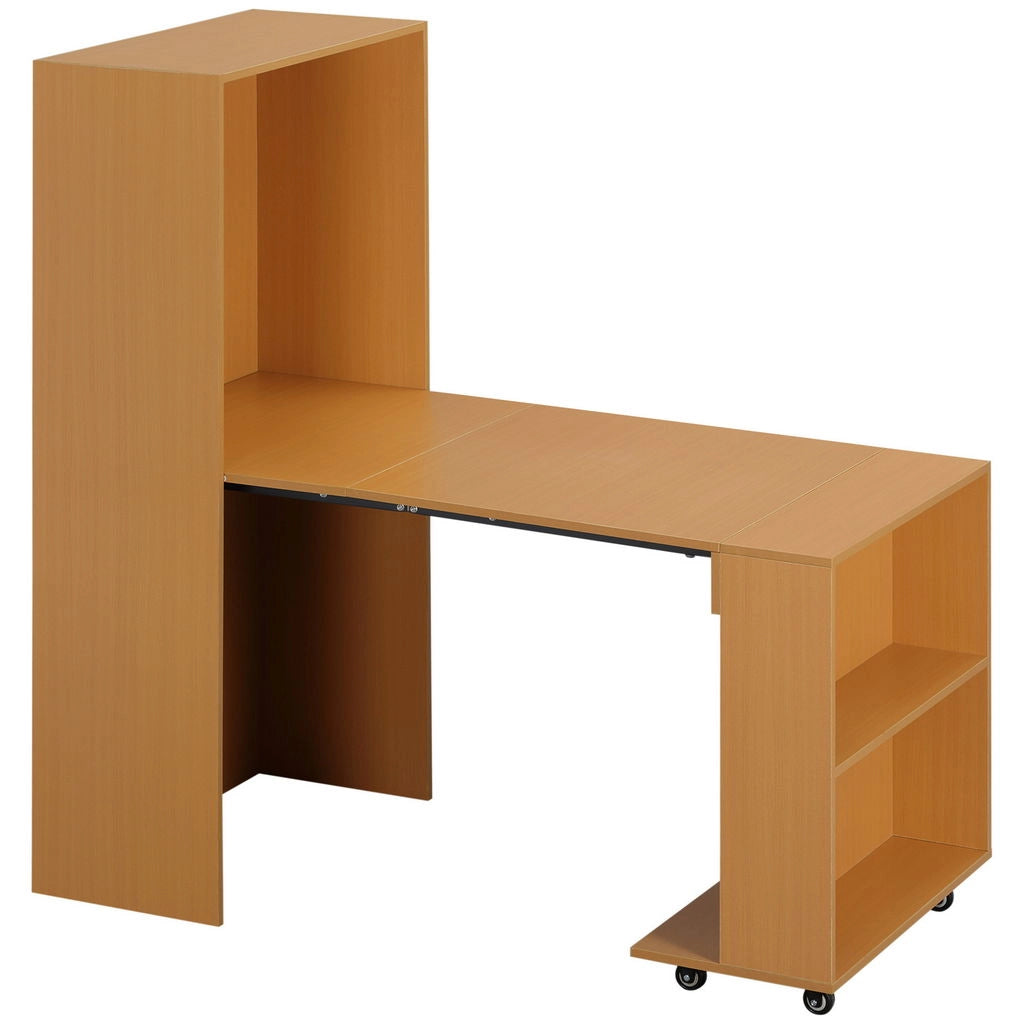 TAVOLO PIEGHEVOLE IN TRUCIOLATO E ACCIAIO 75X144X144.5 CM MARRONE