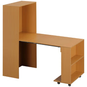 TAVOLO PIEGHEVOLE IN TRUCIOLATO E ACCIAIO 75X144X144.5 CM MARRONE