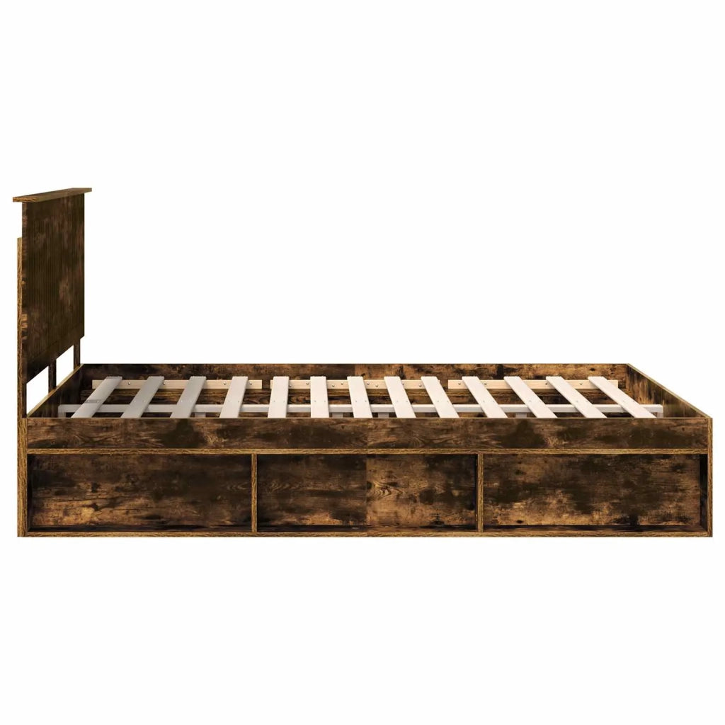 Struttura del letto Rovere fumé 150 x 200 cm Pino massello 3410996