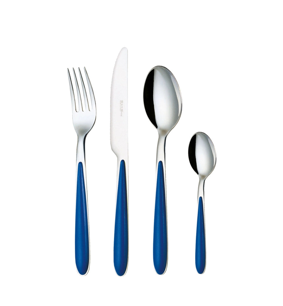 Servizio Set di Posate 24 Pezzi in Acciaio Eme Caribe Blu 55