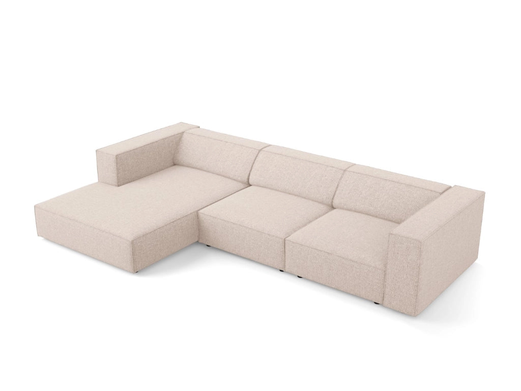 Cosmopolitan Design - Divano angolare sinistro "Arendal" 4 posti in ciniglia beige 